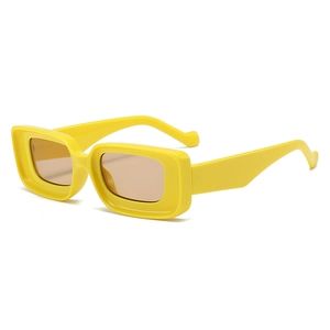 Vintage Rectangle Sunglasses For Women Men Retro Square Thick Frame PC Glasses UV400 Fashion Streetwear Sunshade Eyewear