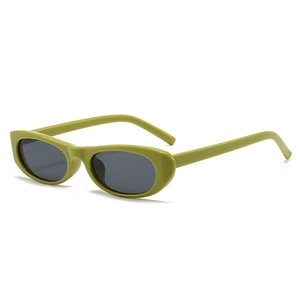 Lunettes De Soleil Ovales Monture PC Verre AC Protection UV400 Vintage Petite Monture Lunettes De Mode Pour Voyage Hommes Femmes