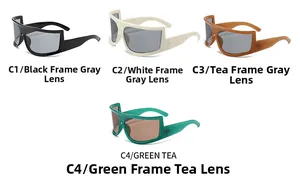 Detailed comparison of four color variants of the Y2K cyber sports sunglasses