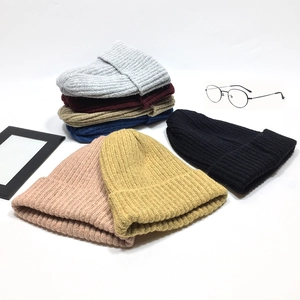 Knitted Beanie Hat Ribbed Solid Color Warm Winter Cuff Skully Cap For Men Women Casual Outdoor