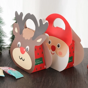 Christmas Santa and Reindeer shaped gift paper bags for treats and holiday favors