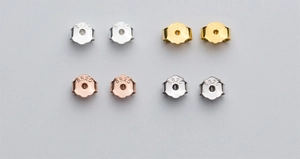 S925 sterling silver earring backs in silver, gold and rose gold with metal hallmarks