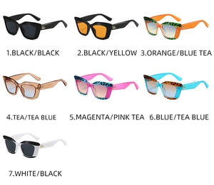 Multiples options de couleurs pour lunettes de soleil œil-de-chat avec détails logo métal