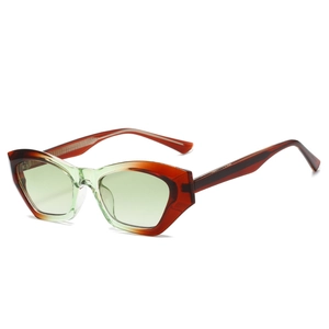 Chic polygonal gradient frames featuring tortoise shell and green acetate finish sunglasses