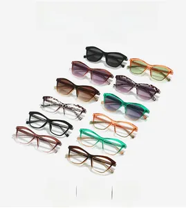 Detailed collection of stylish acetate sunglasses in black, leopard, and transparent colors