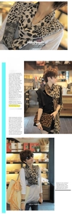 Leopard print chiffon scarf detail showing various styling options for chic women shawls