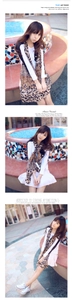 Detailed view of lightweight leopard print chiffon scarf styled with casual clothing