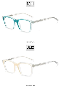 Detailed 45-degree view of transparent TR90 frames with green and beige inner rings