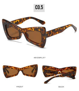 Detail view of tortoiseshell butterfly sunglasses with brown lenses from multiple angles