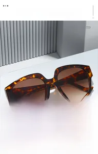 Macro detail of the trendy tortoiseshell frame and gradient brown lenses of the sunglasses