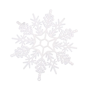 White hollow plastic snowflake ornament for Christmas tree and festive holiday party decor