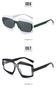 Detailed 45-degree side view of geometric hexagonal sunglasses in C0.6 and C0.7 styles