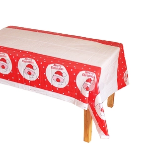 Nappe de Noël jetable en plastique avec motifs Père Noël et texte Merry Christmas
