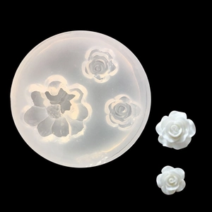 Moule en silicone pour résine époxy avec formes de fleurs de rose et de marguerite