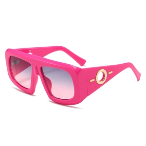 Occhiali da sole quadrati oversize rosa con lenti sfumate alla moda per donne chic