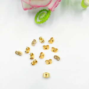 Golden 316L stainless steel butterfly earring backs with S925 engraved stamp