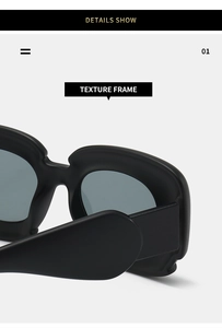 Close-up of matte black sunglasses frame and high-quality durable metal hinge detail