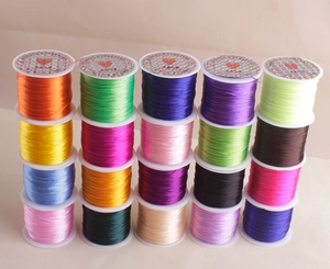 Detailed set of 20 vibrant colors of flat elastic crystal string for DIY jewelry beading