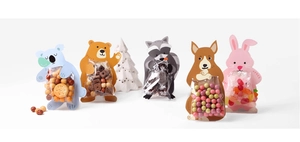 Detailed set of cute cartoon animal cards for DIY candy packaging and party favors