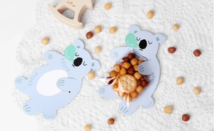 Creative koala hugging card for biscuit packaging with a transparent snack bag