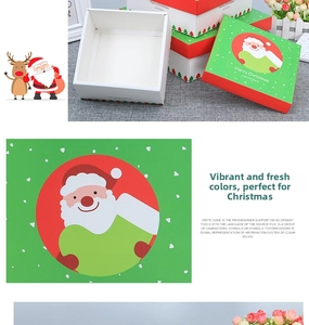 Detailed view of Medium Christmas gift box with Santa Claus illustration and Merry Christmas text
