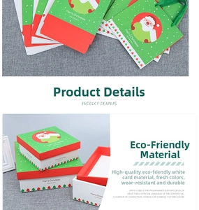 Detail of eco-friendly white cardboard Christmas gift bags with Santa Claus motifs