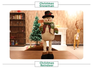 Detailed plush snowman decor with a Let it Snow sign and red plaid scarf for Christmas