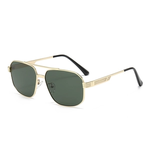 Retro Aviator Sunglasses Metal Frame Double Bridge UV400 Protection Trendy Fashion Eyewear For Men And Women