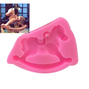 Rocking Horse Silicone Mold Food Grade For Cake Chocolate Plaster DIY Craft Tool With Hanging Hole
