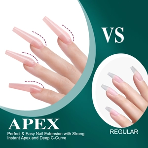 Détail du design de l'ongle courbé APEX par rapport aux capsules régulières