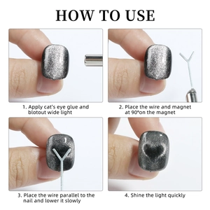 Y-shaped nail magnet tool set for creating professional heart patterns on cat eye polish