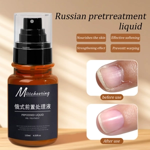 Détails du liquide de soin des ongles russe avec hydratation et résultats avant-après visibles