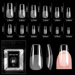 Tabella taglie per 48 punte per unghie ultra sottili in soft gel opaco in 12 misure