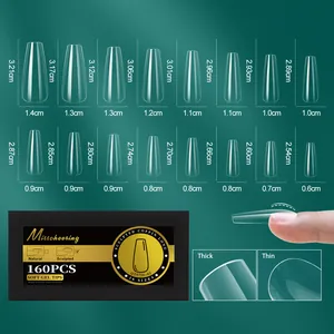 Tableau des tailles pour 16 formats de capsules américaines mates en gel avec boîte