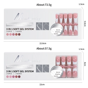 5-color matte French press-on nail kit with 150 soft gel nail tips in 15 sizes
