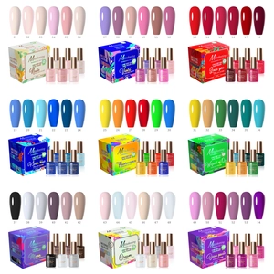 54 colors of one-step gel nail polish set in organized 3x3 matrix collection kits