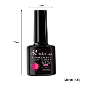 Fluorescent luminous UV LED nail gel polish in a 7.5ml bottle for professional manicure