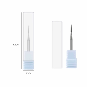Alloy nail drill bit with white base and protective case sized at 6.8cm by 1.2cm