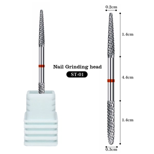 Detailed size specifications for professional alloy nail drill bit ST-01 for cuticles