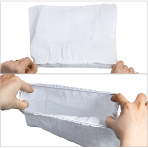 White non-woven nail dust collector replacement bags with elastic opening design