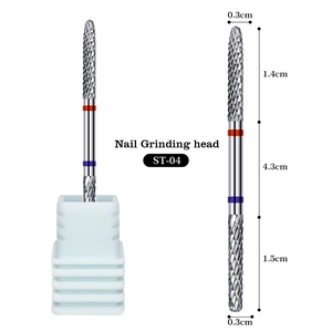 Detailed size measurement of the ST-04 dual-head alloy nail drill bit with dimensions