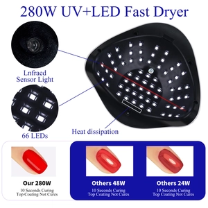 280W UV LED Nagellampe mit 66 LEDs und Infrarotsensor für professionelle 10s Schnellhärtung