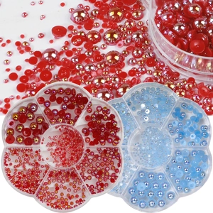 Perline di resina AB colorate in scatola a fiore per nail art e decorazioni fai da te