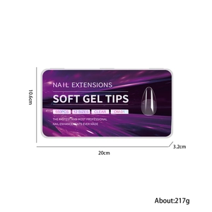 Set of 550 clear soft gel nail tips in 12 sizes with a professional storage box