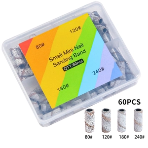 Set da 60 cilindri abrasivi per unghie con scatola inclusi grana 80 120 180 240