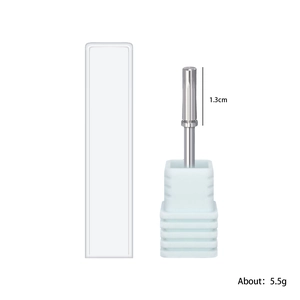 Mandrino per unghie con base blu, punta da 1,3 cm e custodia in plastica trasparente