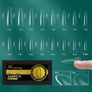 Guide des tailles pour 16 formats de capsules d'ongles en gel souple ronds extra longs
