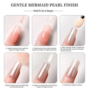 Guide en 6 étapes pour appliquer la poudre à ongles perle sirène avec lampe UV et éponge