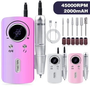 Portable Electric Nail Drill Machine Professional Rechargeable Manicure Pedicure Tool With Digital Display Low Noise