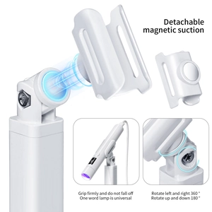 Portable handheld UV nail lamp with 360-degree rotating magnetic stand in white